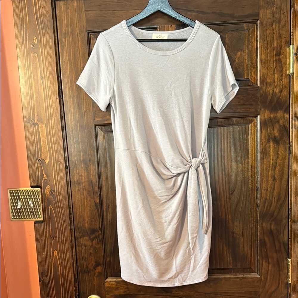Light Gray Knot Front Dress
